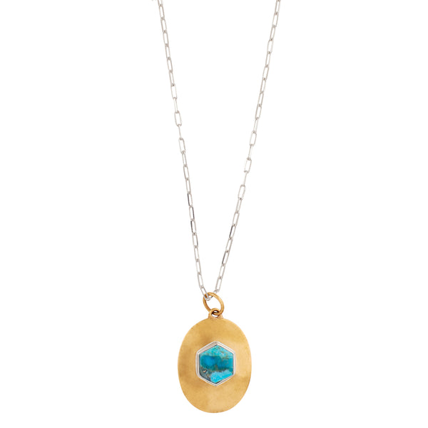 Vortex Medallion Necklace in Bronze & Labradorite – The Good Collective