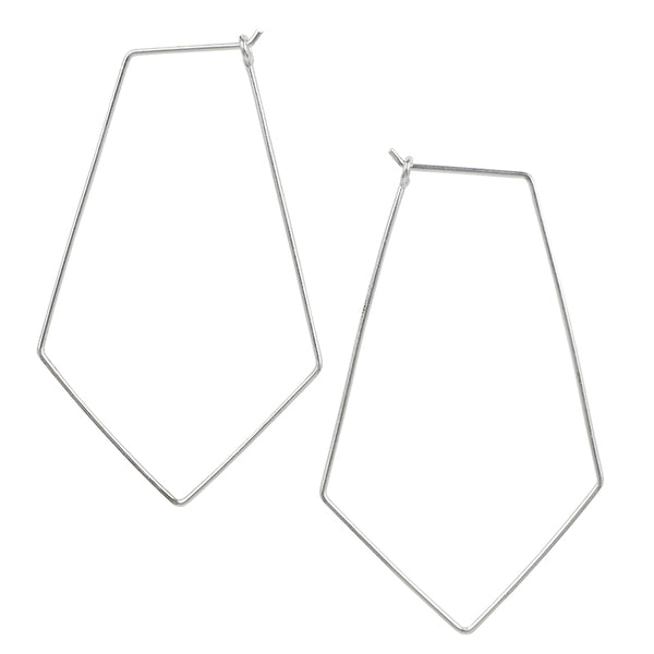 Rhombus shaped hoop on sale earrings