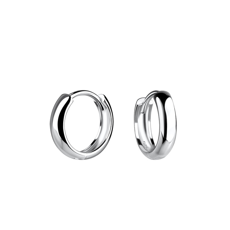 10mm Silver Huggie Earrings