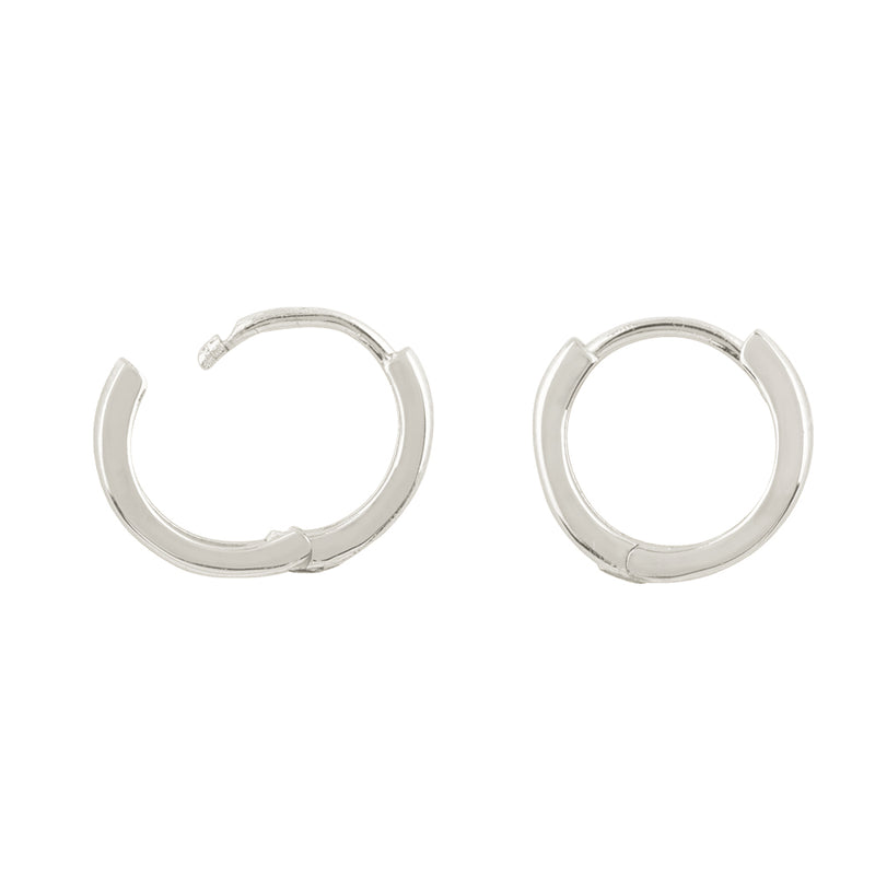 Clicker Huggie Hoops in Silver