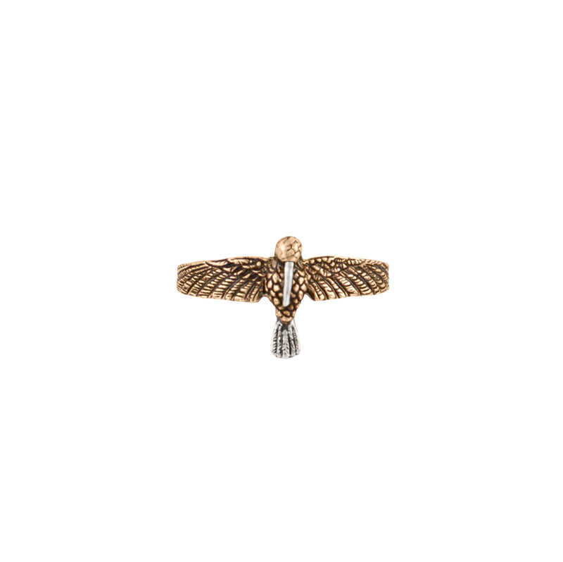 Hummingbird Ring in Bronez & Silver