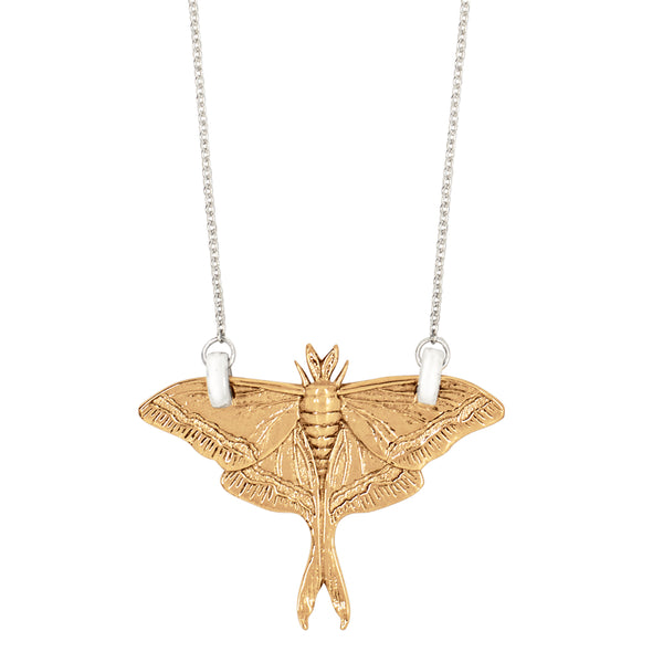 Luna Moth Necklace in Bronze