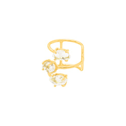 Herkimer Trio Cage Ring in Gold