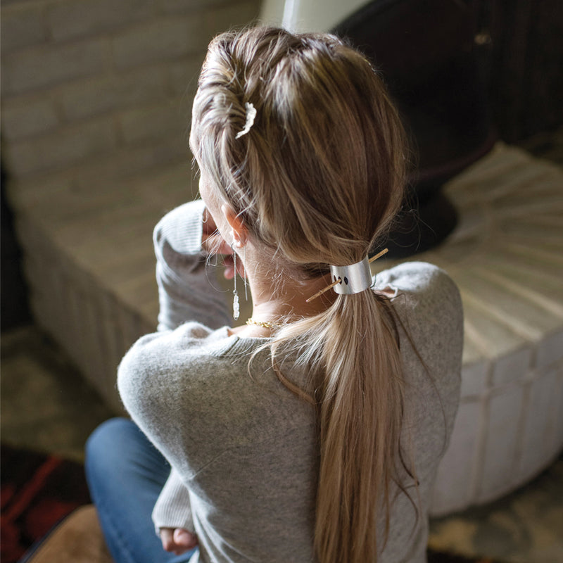 Scalloped Hair Comb in Silver