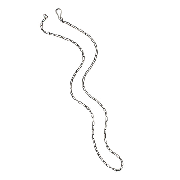 Small Paperclip Chain Necklace in Antiqued Silver - 18"L