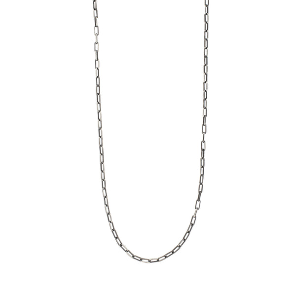 Small Paperclip Chain in Antiqued Silver - 18"L