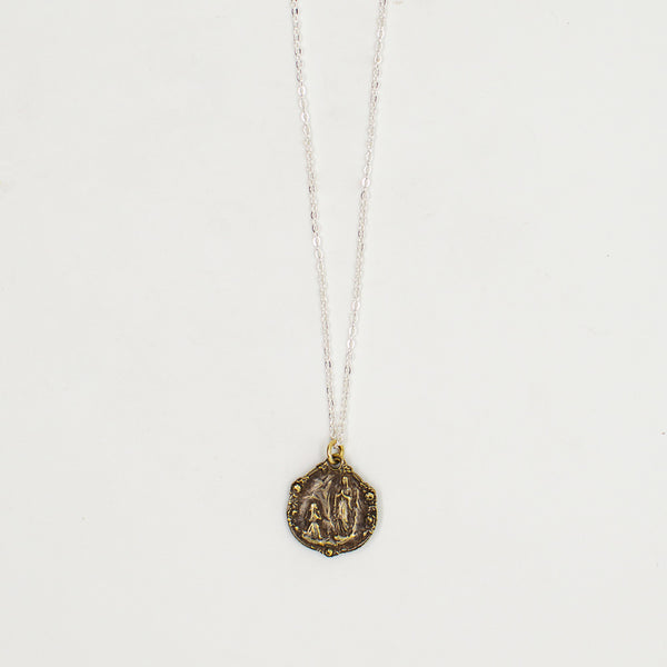 Vintage Saint Medal Lourdes v155