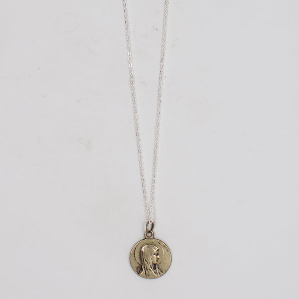 Vintage Saint Medal Mary Lourdes v250