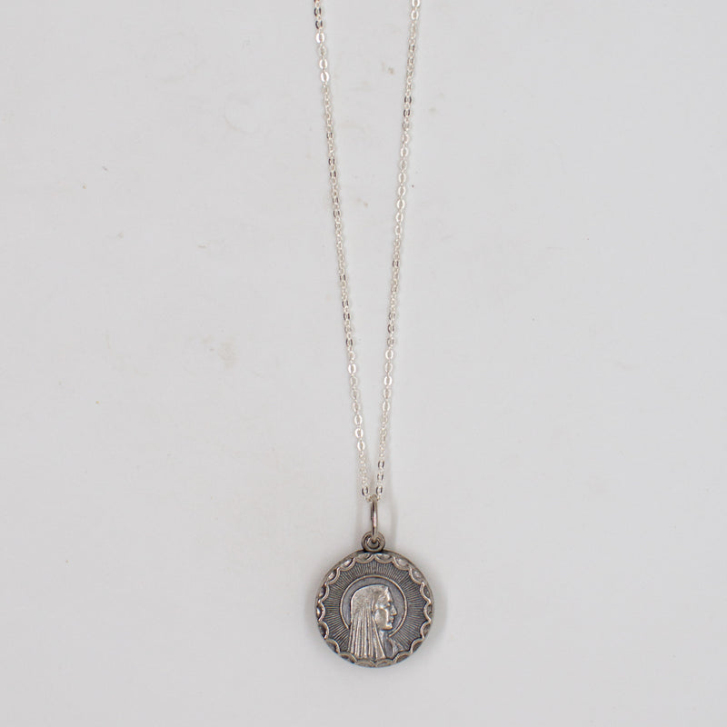 Vintage Saint Medal Mary Lourdes v253