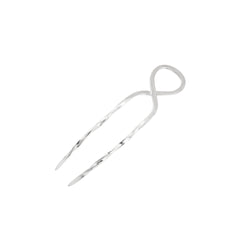 Twisted Hourglass Hair Pin - Silver - Medium
