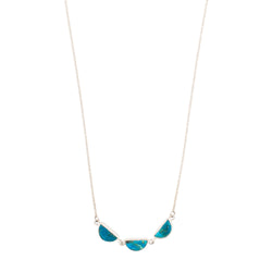 Turquoise Half Moon Trio Necklace - 16-18" L