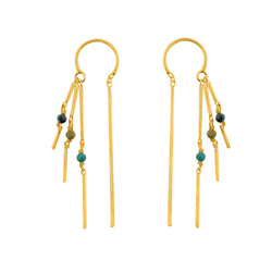 Stone Fringe Dancer Threaders - Gold/Turquoise