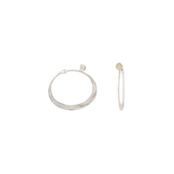 Opal Illusion Hoops - Silver - Small