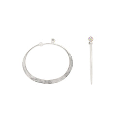 Opal Illusion Hoops - Silver - Large