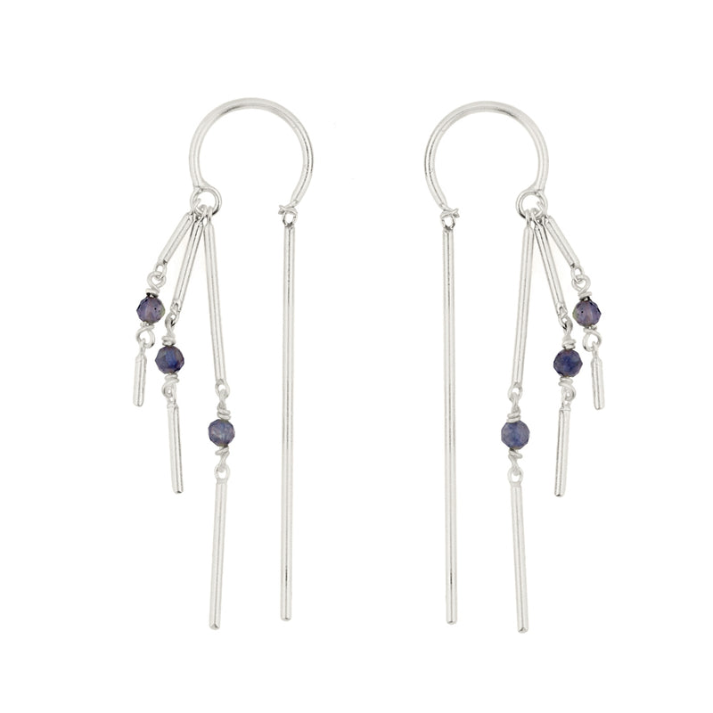 Stone Fringe Dancer Threaders - Silver/iolite