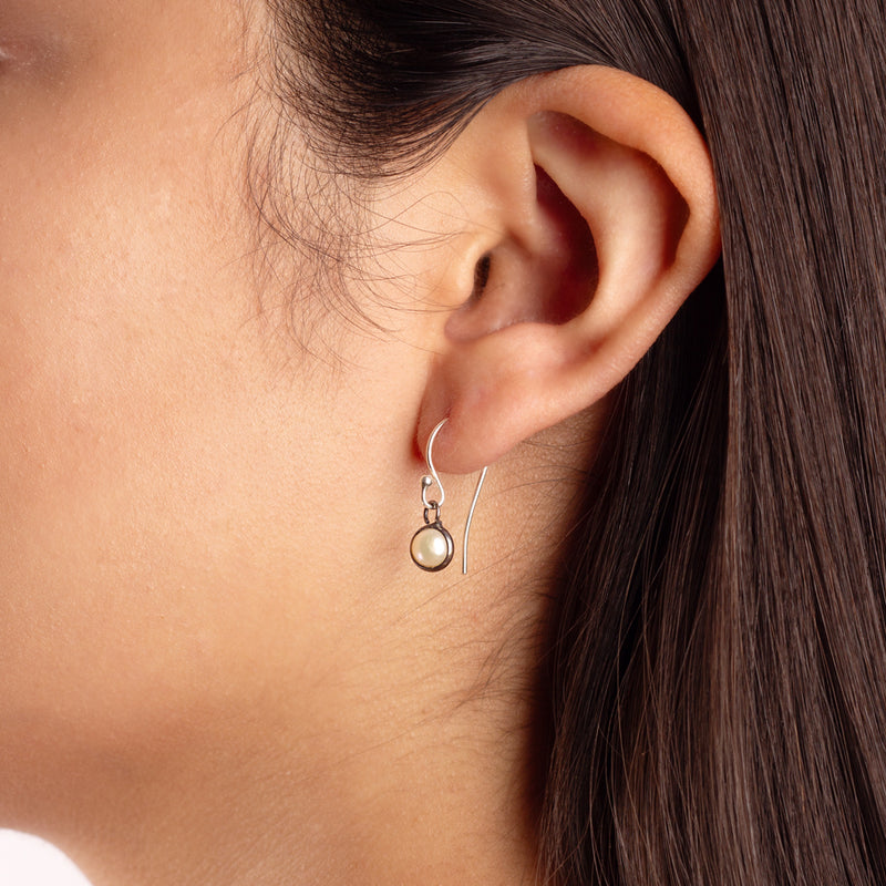 Pearl Moon Earrings
