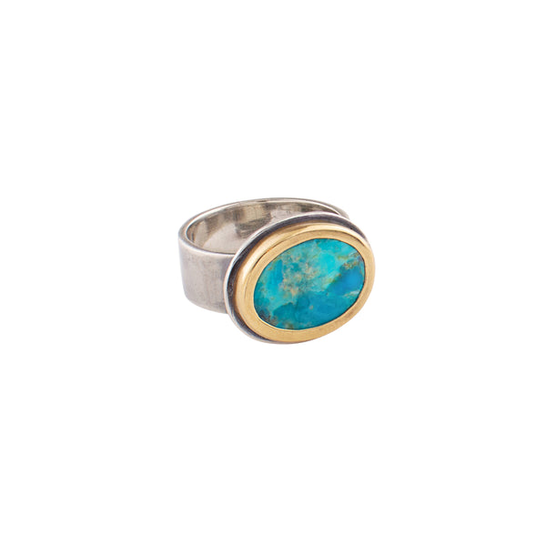 Two-Tone Turquoise Ring