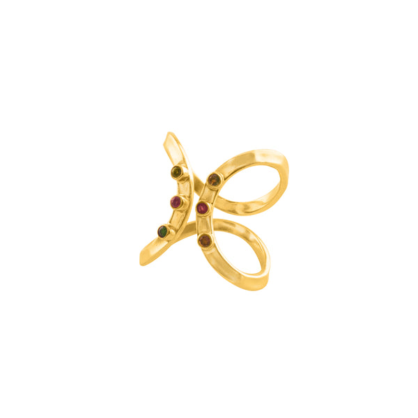 Tourmaline Infinity Ring in Gold