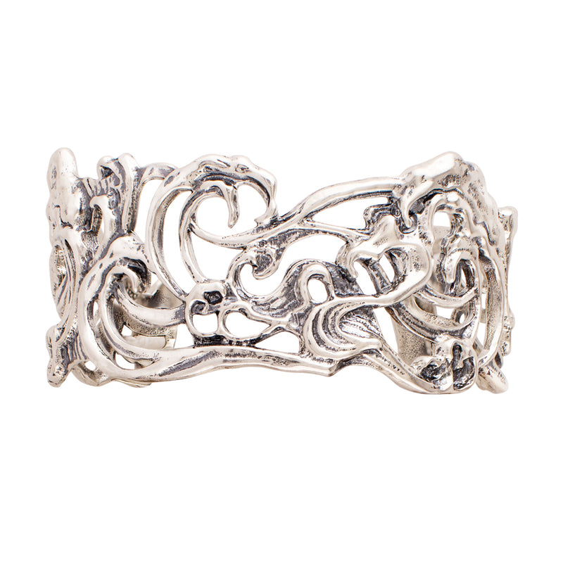 Waves of Joy Cuff Bracelet in All Silver