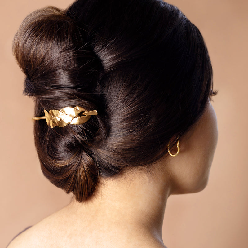 Braided Bronze Hair Slide