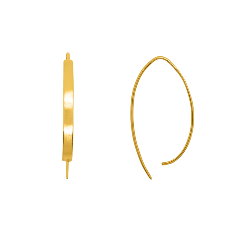 Crescent Earrings in Gold - 1 3/8" L