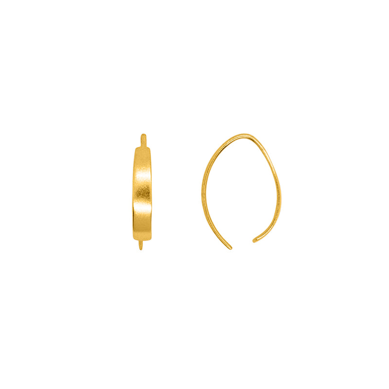 Crescent Earrings in Gold - 3/4" L