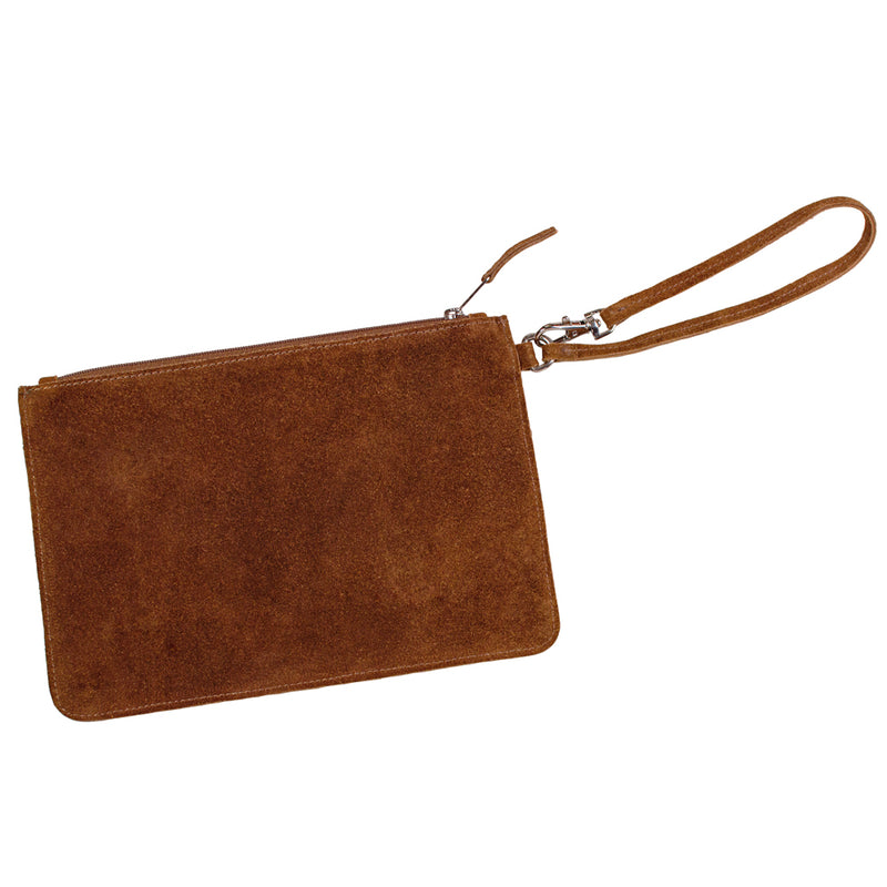 Soft Satchel Bag in Chestnut Brown Suede