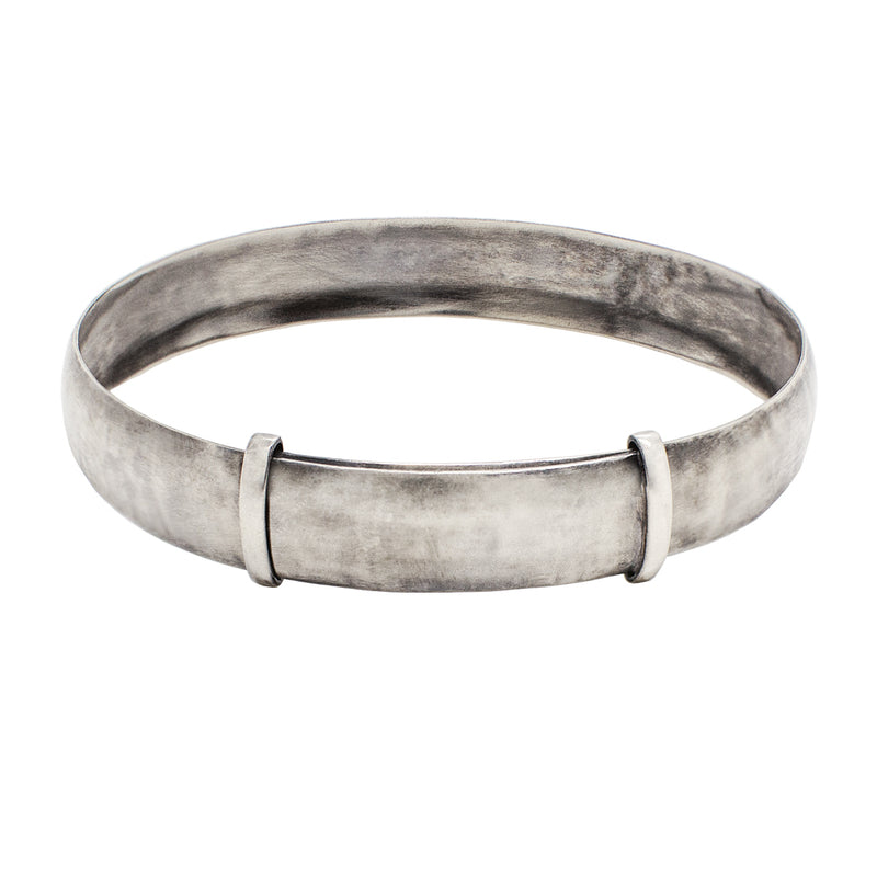 Sterling Slide Bangle in Antiqued Silver - 1/2" W