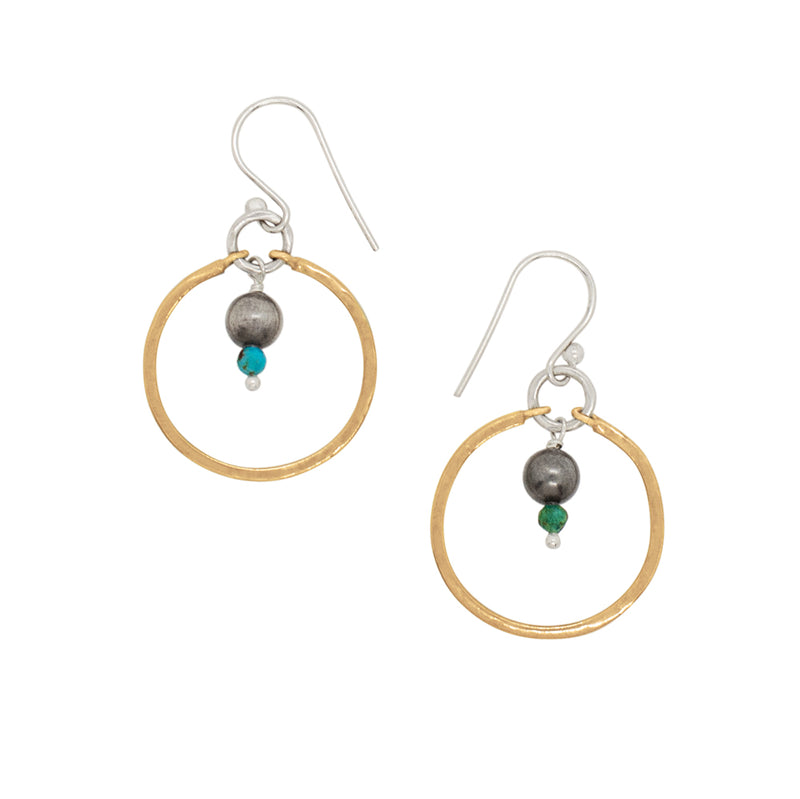 Bonfire Circle Earrings in Turquoise