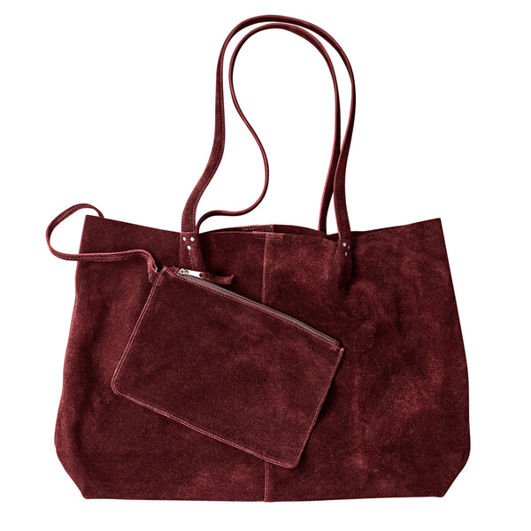 Ain't No Slouch Tote in Pinot Suede