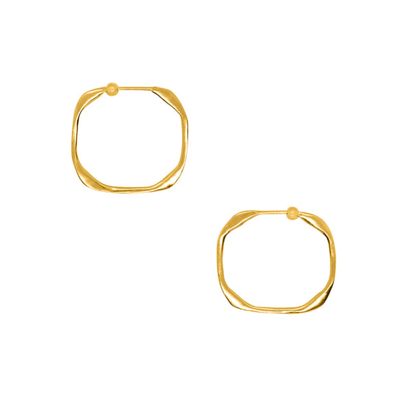 Square Up Hoops in Gold - 1"