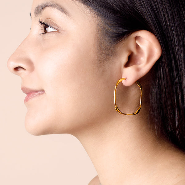 Square Up Hoops in Gold - 1 1/2"