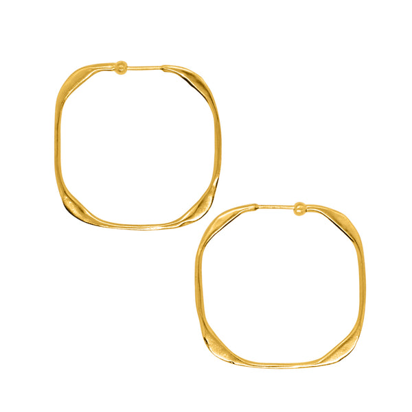 Square Up Hoops in Gold - 1 1/2"