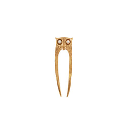 Owl Hair Pin in Bronze