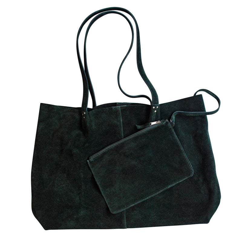 Ain't No Slouch Tote in Black Forest Suede