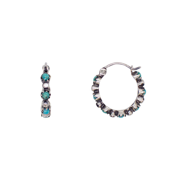 Turquoise Bonfire Hoops - 7/8"