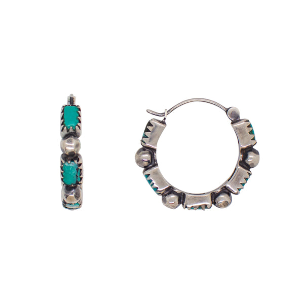 Turquoise Bonfire Hoops - 1 1/4"