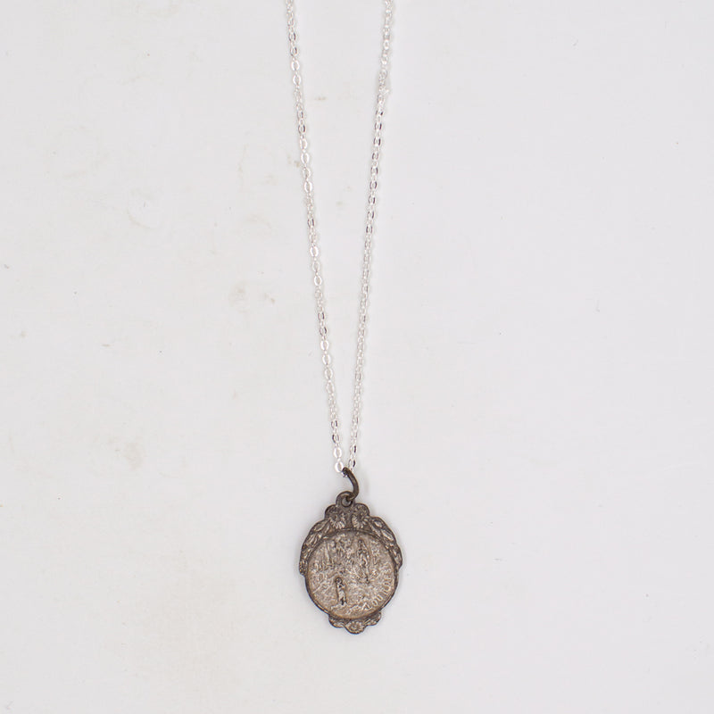 Vintage Saint Medal Mary Lourdes V5