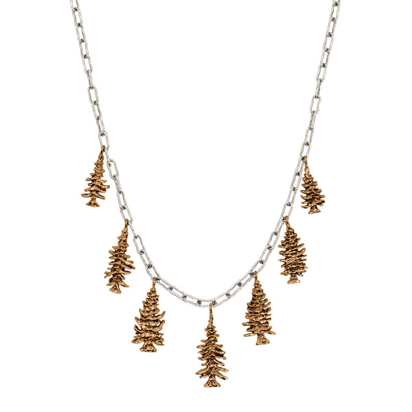 Through the Tress Necklace in Bronze & Silver