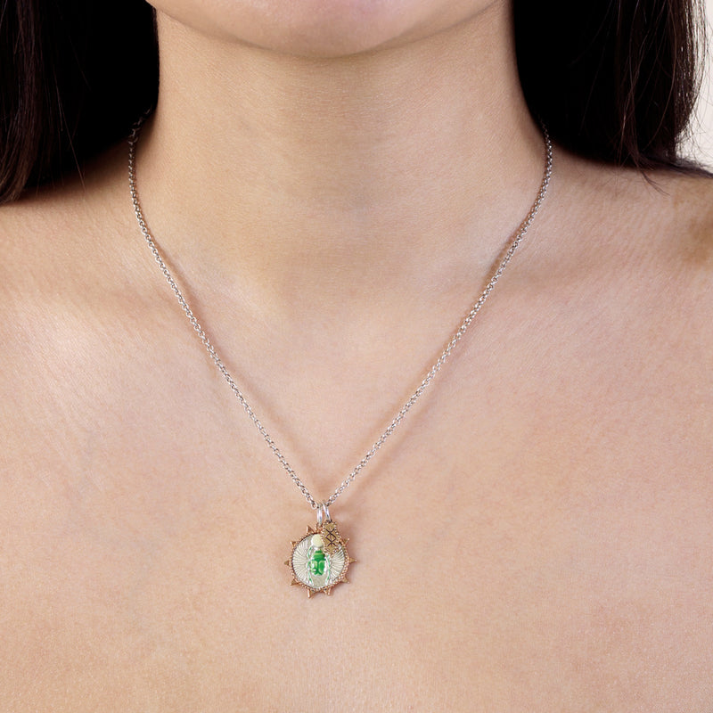 Protection Charm Necklace - Winged Scarab