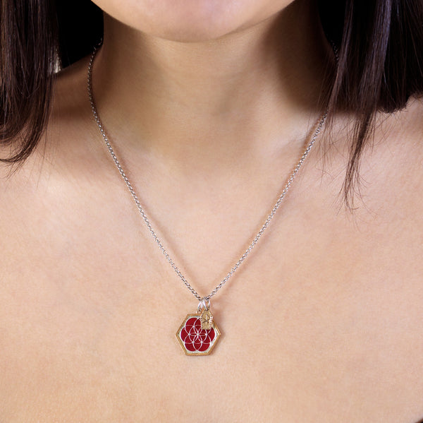 Protection Charm Necklace - Flower of Life