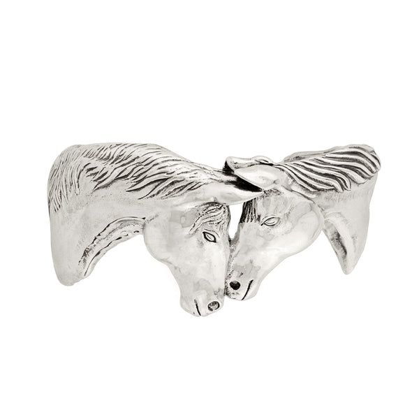 Horse Kisses Cuff in Silver