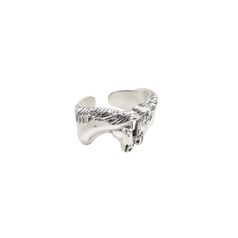 Horse Kisses Ring in Silver