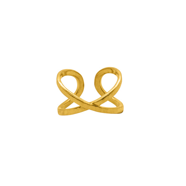 Infinity "X" Ring in Gold