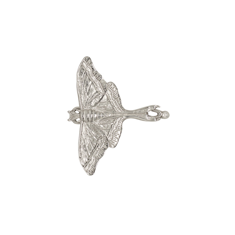 Luna Moth Barrette in Silver