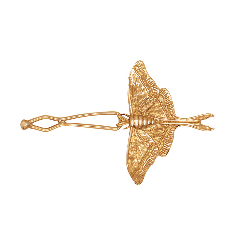 Luna Moth Barrette in Bronze