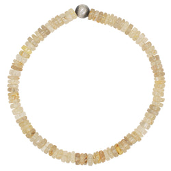 Stone & Sterling Stretch Bracelet in Golden Rutilated Quartz