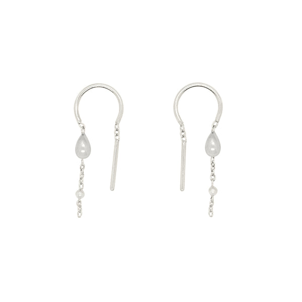 Teardrop Dancer Threaders in Silver - Top Teardrop