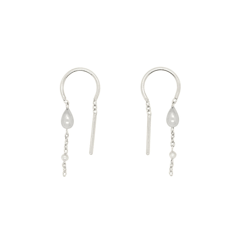 Teardrop Dancer Threaders in Silver - Top Teardrop