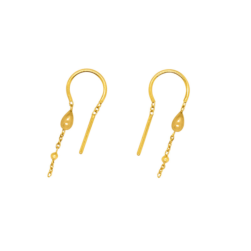 Teardrop Dancer Threaders in Gold - Top Teardrop